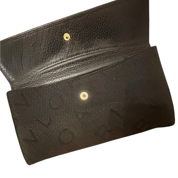 Bvlgari Black Canvas and Leather Long Wallet